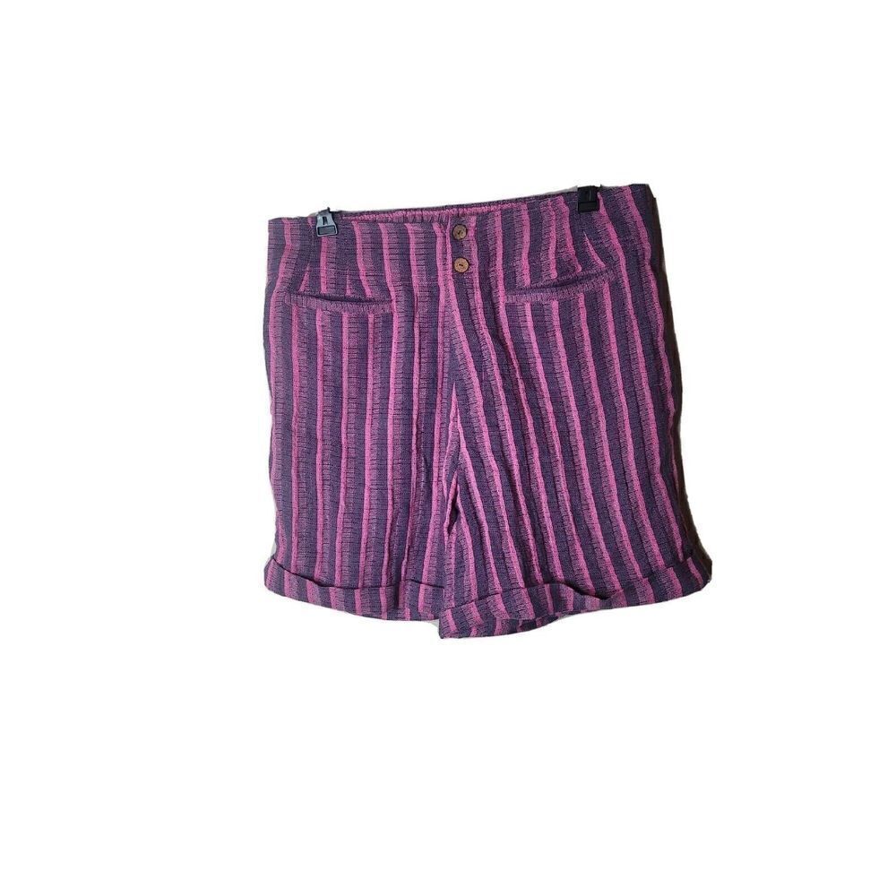 Soft Surroundings Dulcinea Women's Cotton Blend Pink Striped Shorts Size Small t